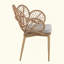 Chaise et coussin d'extérieur en forme de paon en osier de style papasan