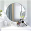 24" large round black round mirror