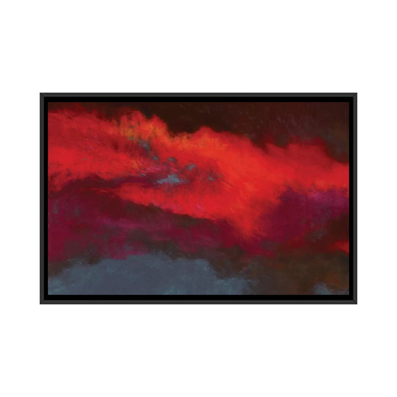 «Fields of Fire», reproduction sur toile, Toile avec cadre noir, H 32 po x l 48 po x P 1,5 po, Pas de tapis