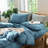 MooMee Lightweight Duvet Cover Set with Zipper Closure 8 Ties 100% Washed Cotton Linen Like Textured Soft Breathable All-Season-113693428-109236634