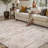 Soft Vintage Floral Non-Slip Washable Area Rug For Living Room, Bedroom Cream Beige-690819409-693290162