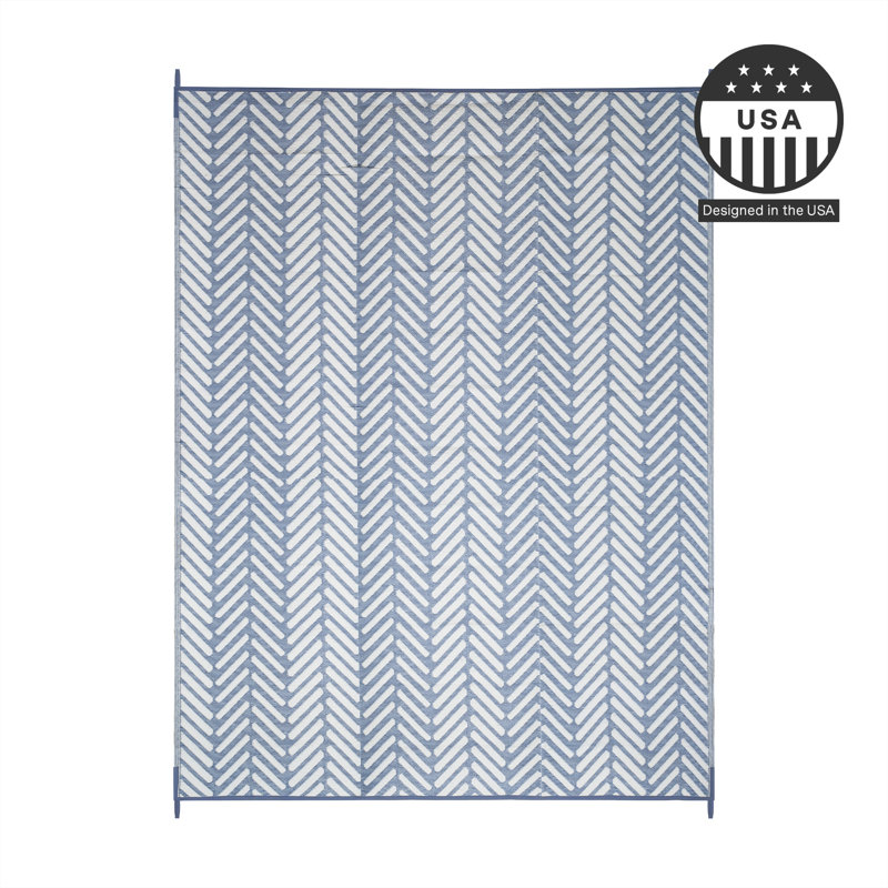Outdoor Rug Recycled Plastic Straw Waterproof Patio - Izayiah - Light Blue 9' x 12' Foldable Rug