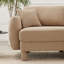 Canapé-lit à 2 places en tissu Boucle avec accoudoirs en forme de coquillage distinctif, repose-pieds amovible et pieds cylindriques pour une assise confortable-863319570
