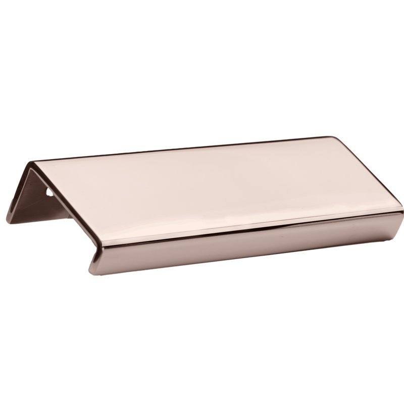 Modern Cabinet Finger Edge Pull, Polished Stainless Steel, 11 13/16"