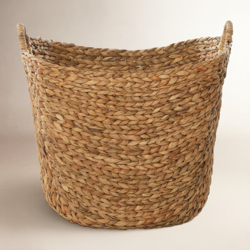 Cole and Grey Seagrass Handmade Large Woven Brown Decorative and Functional Storage Basket with Ring Handles, 98.94, Brown