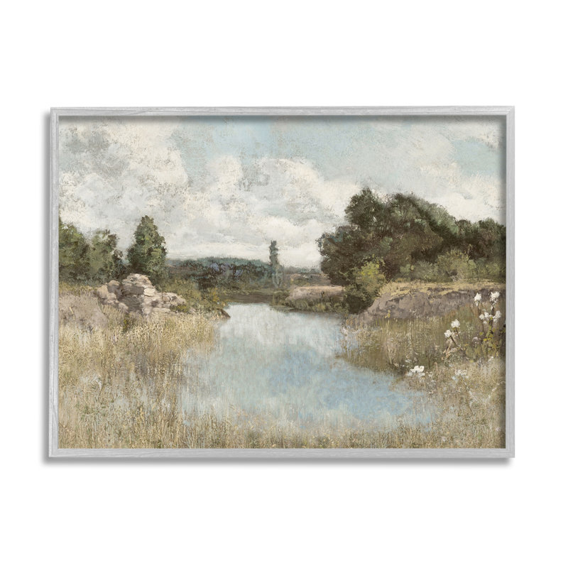 «Nature Stream Wilderness Creek» par Sally Swatland - impression, H 24 po x l 30 po x P 1,5 po, Estampe numérique Farmhouse