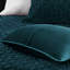 Courtepointe en velours 3 pièces double / grand bleu sarcelle - Courtepointe géométrique pour un environnement de chambre à coucher serein, confort rembourré en coton, comprend 1 et 2 taies décoratives, lavable à la machine, nuit paisible et durable-119448596-119448598