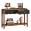 Console de 43,3 po, table de vestibule avec 2 tiroirs à façade ondulée et tablette, table de canapé derrière le canapé pour le salon