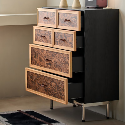 Commode 6 tiroirs 35,43 po Mid-Century