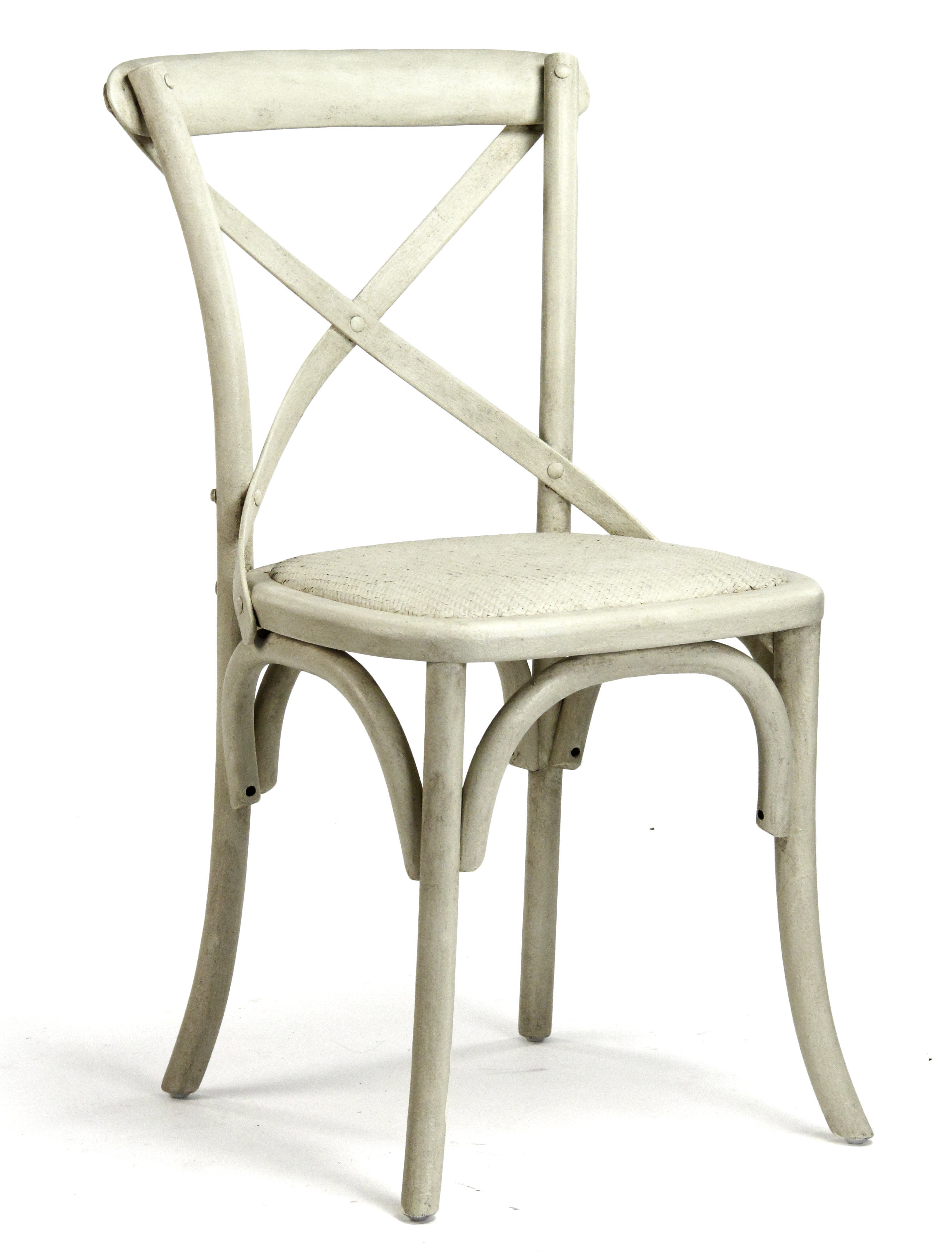 Zentique Parisienne Cafe Solid Wood Cross Back Side Chair & Reviews | Wayfair