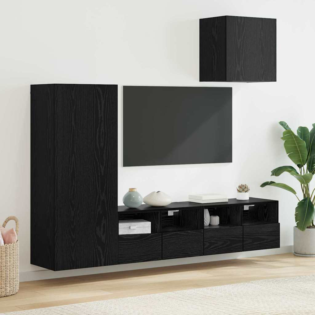 TV Wall Units 4 Pcs Artisan Oak Engineered Wood