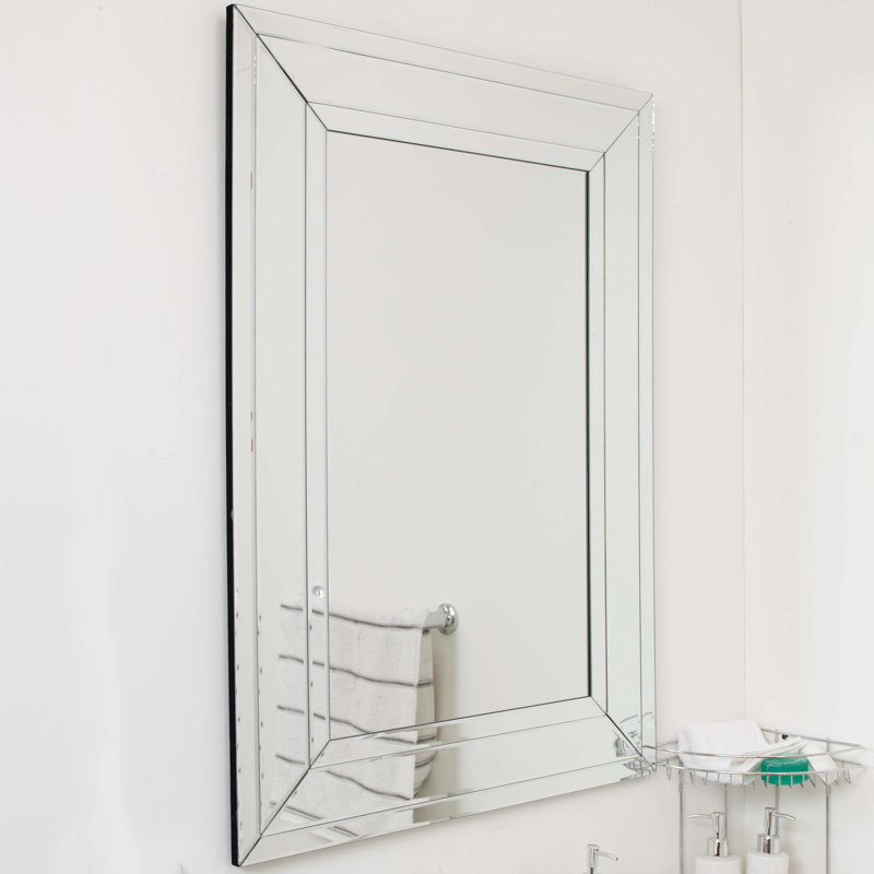 Deluna Glass Flat Wall Mirror, 100cm H x 70cm W