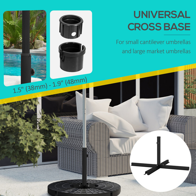 are patio umbrellas universal Outsunny Umbrella Base Holder, Heavy Duty Outdoor Umbrella Stand Base, Filled Up to 66lbs with Stand or 55lbs with Water for Garden, Poolside, B the water Wayfair Way Day Sale 2023: