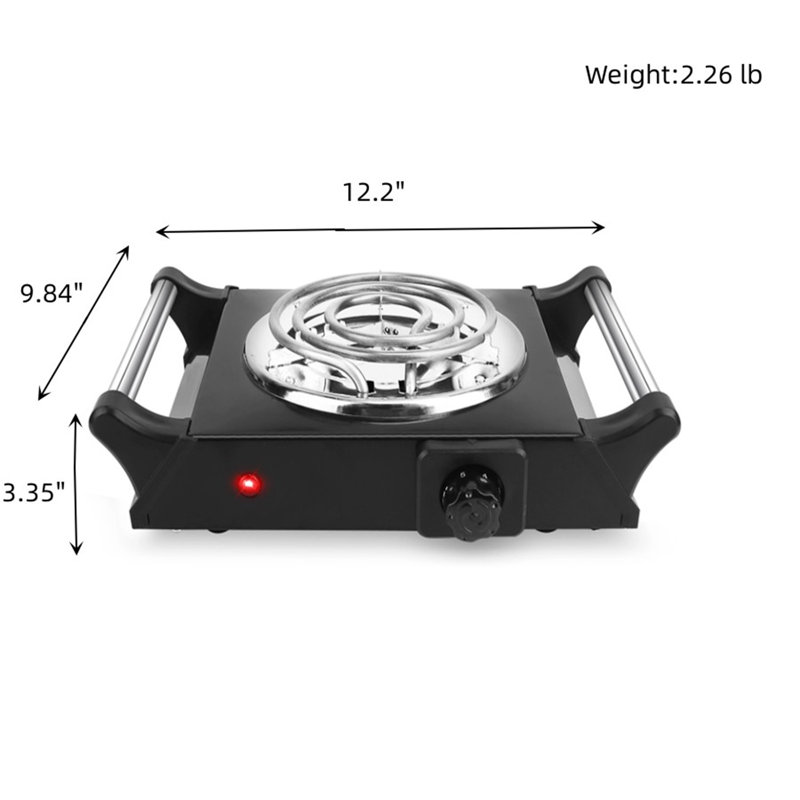 TONWIN 1000 Watt Electric Single Burner, Matte Black