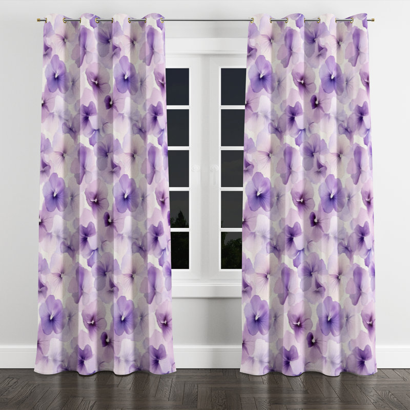 Rideaux à motif floral - Rideau à œillets Boho Bafti - 1 panneau, Œillets dorés, L 52 po x L 120 po