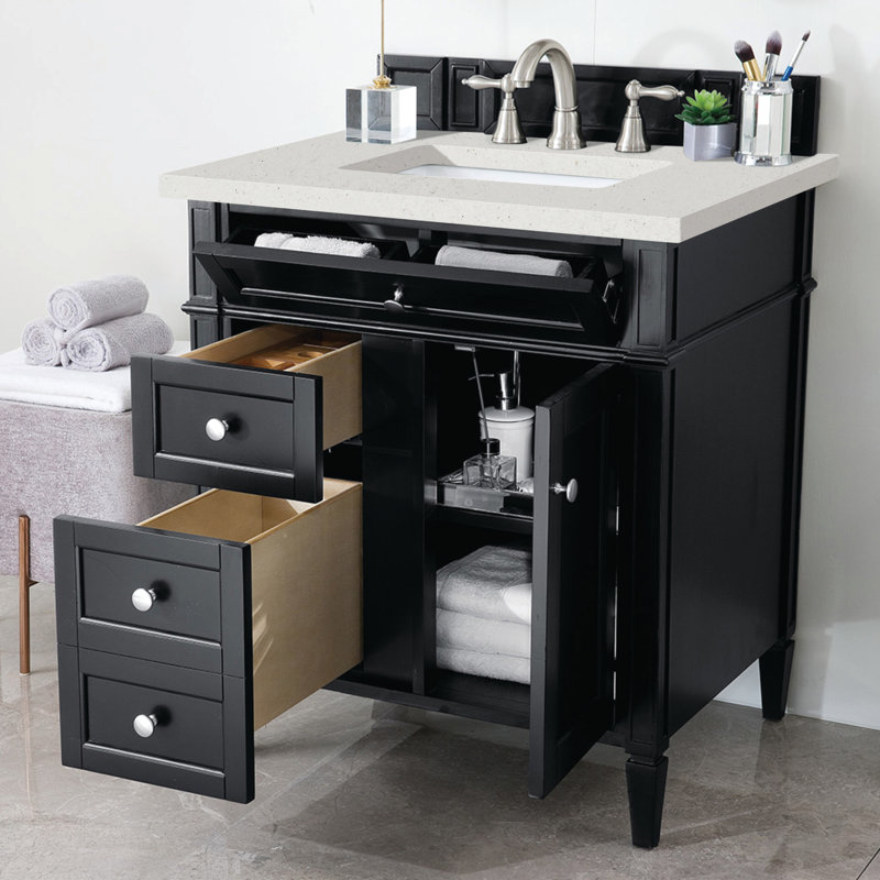 Brittany 30'' W Single Vanity, Black Onyx, Lime Delight, 8" Widespread