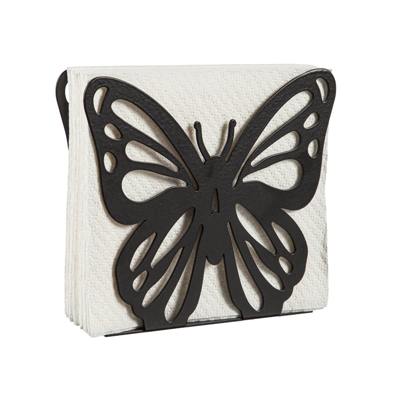 Porte-serviettes en métal en forme de papillon