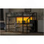 Lit mezzanine double en métal avec bureau, escalier de rangement, petite armoire et lumière DEL, noir
