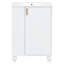Meuble-lavabo blanc 24 po avec lavabo en céramique lisse, cadre, porte à fermeture en douceur, rangement latéral ouvert, étagère à 2 niveaux, quincaillerie élégante en bois massif rétro classique, espace sous l'évier, trop-plein de finition