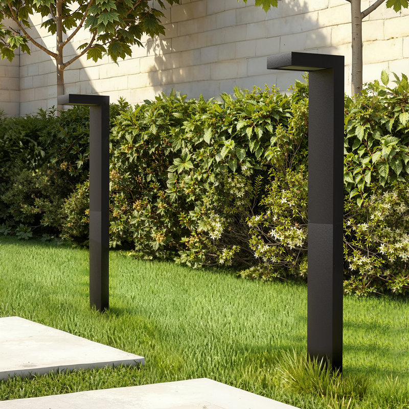 19'' H LED Black Aluminum 4000K Outdoor Pathway Light with Etched Frosted Glass