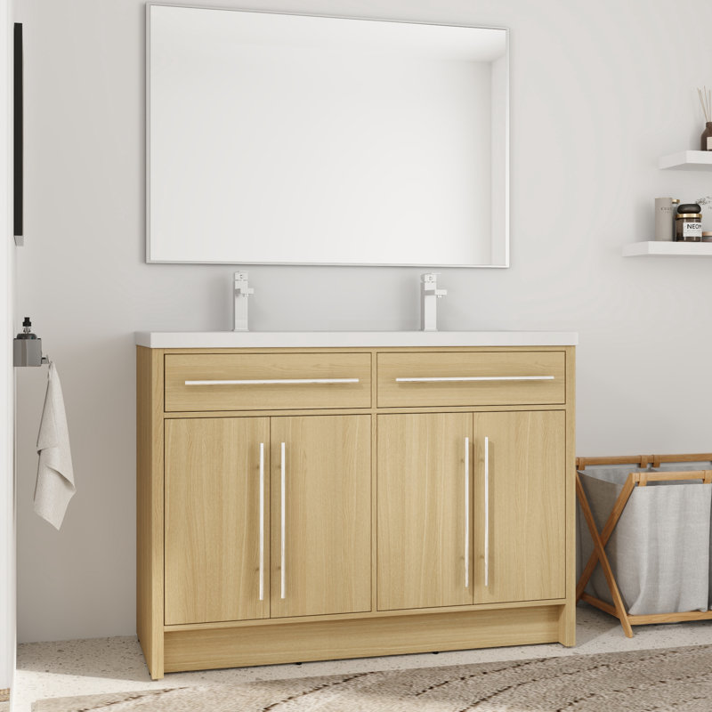 48'' Double Bathroom Vanity with Resin Top