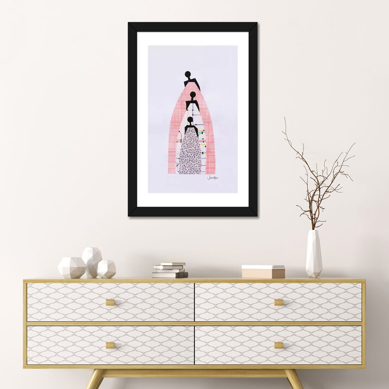Reproduction d’art sur pied sur les épaules de nos ancêtres par Lou Lou, Papier noir, Blanc, H 24 po x l 16 po x P 1 po