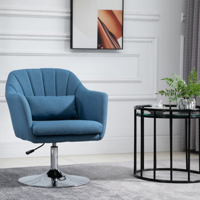 Twyman Upholstered Linen Swivel Armchair