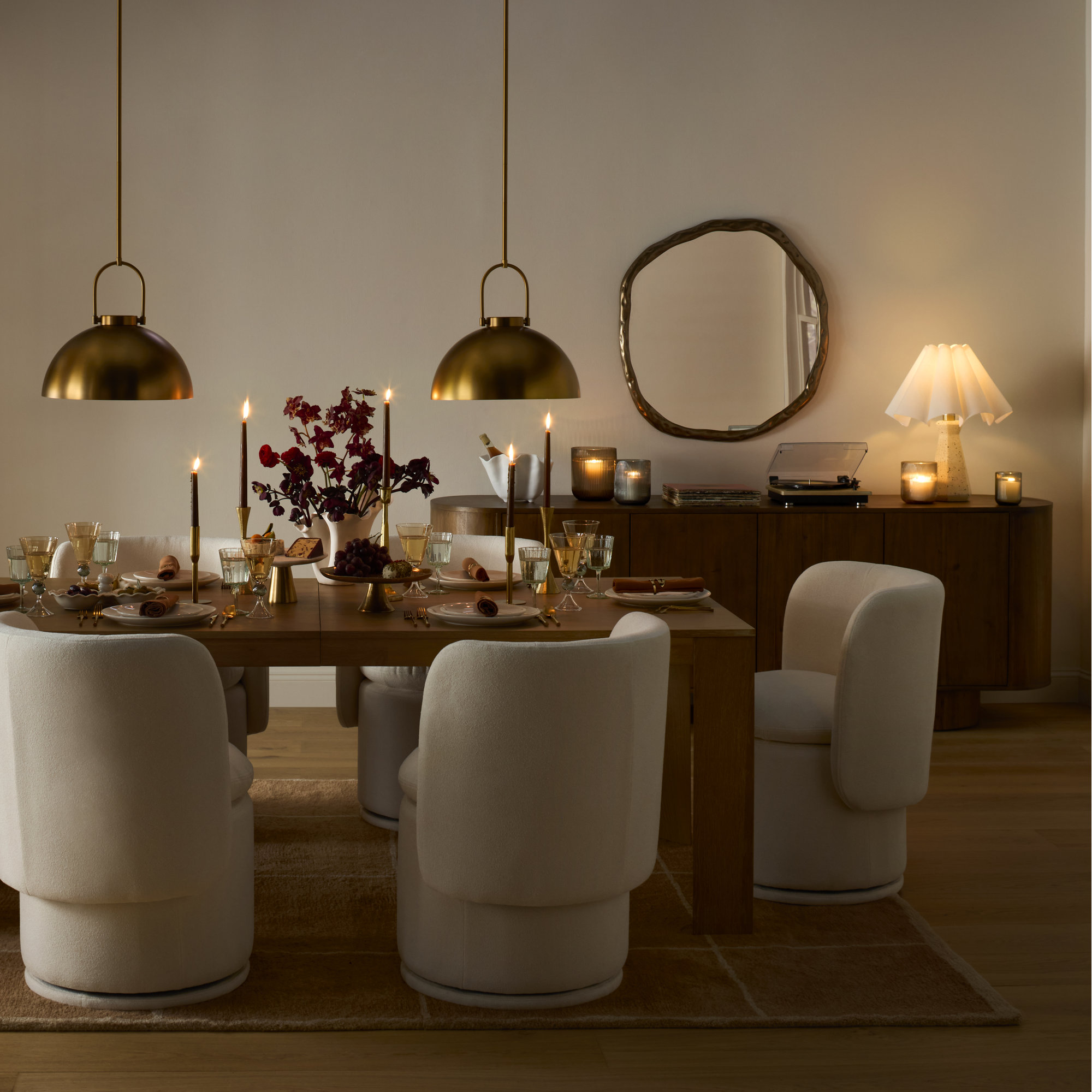 Haiden 94" Wide Sideboard, Seasoned Brown Acacia