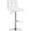De 2 tabourets de bar blancs en similicuir sans accoudoirs avec fonction réglable et silhouette épurée au confort personnalisable