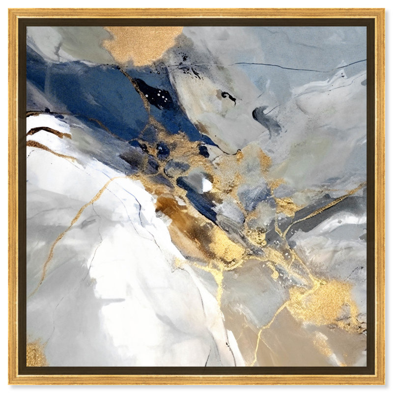 «A Nautical Abstraction II», art abstrait coloré par Art Remedy, Cadre doré, H 41 po x l 41 po