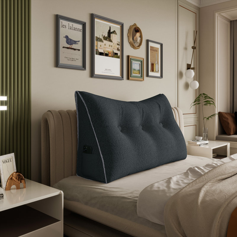 Coussin de lecture confortable, Couleur unie, Lit simple, Gris foncé