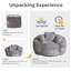 Fauteuil à billes surdimensionné à motif floral avec 3 coussins-994837600