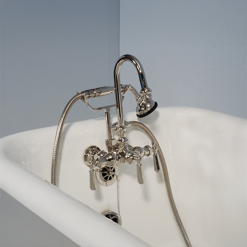 Poignée levier en porcelaine Strom Living P0476, Nickel poli