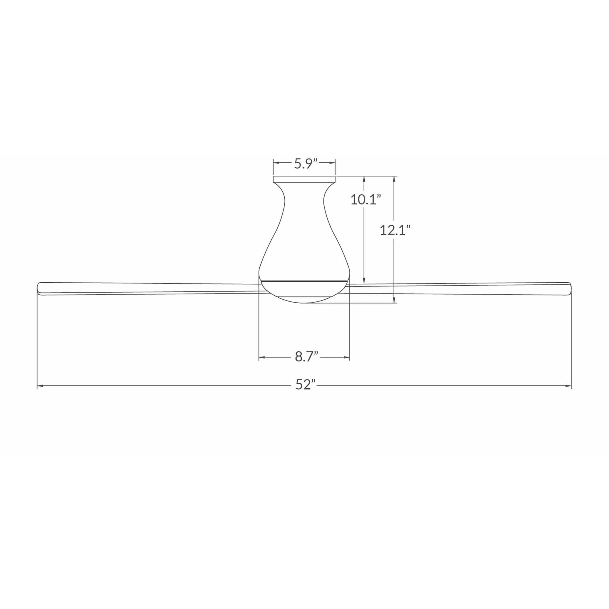 Altus 52'' 3 Blade Ceiling Fan, Handheld Remote Control (2-wire), Aluminum, Brushed Aluminum