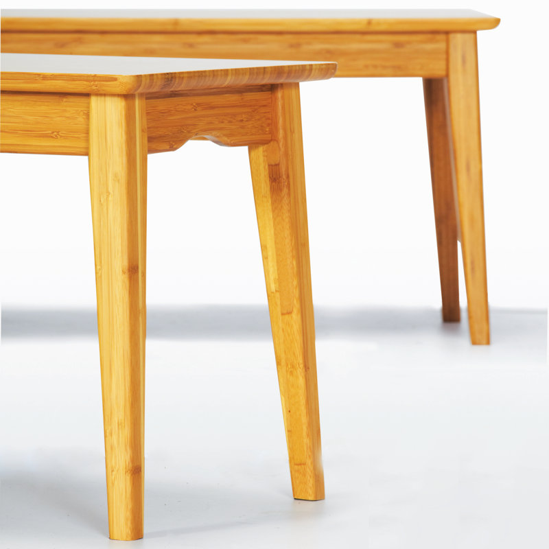 Currant Extendable Trestle Dining Set, Caramelized, 17.5" H x 64" W x 14" D
