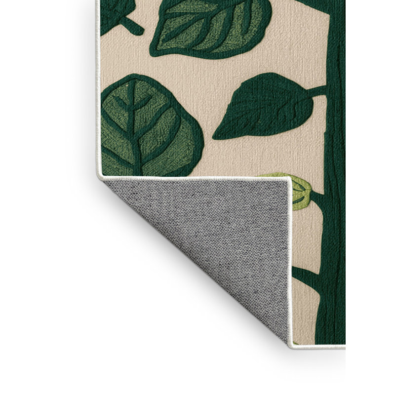  Tapis lavable avec épinards et légumes, Rectangulaire 3 pi x 5 pi