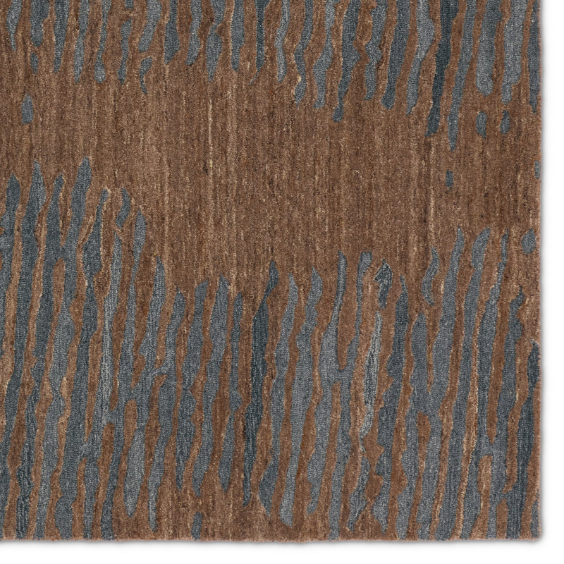 Verde Home By Jaipur Living Stockholm PVH16 Handmade Abstract Brown and Slate Area Rug (10'x14'), Rectangle 9' x 12'