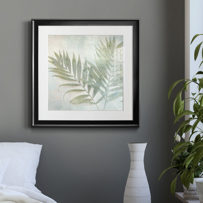 «Soft Leaves III» par J Paul, reproduction d'art sur papier encadrée, H 17,5 po x l 17,5 po x P 1,5 po, Papier encadré noir