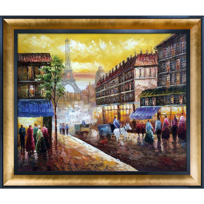 Peinture encadrée plaisir de la soirée de paris