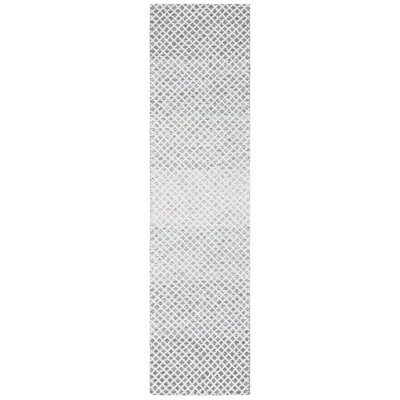 Danielee Geometric Handmade Tufted Wool Grey Area Rug