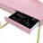 Pink & Gold Finish Vanity Desk W/Mirror & Jewelry Tray