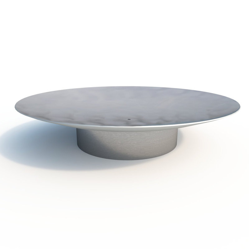 Round Stainless Steel Fire Pit, 22cm H x 80cm W x 80cm D