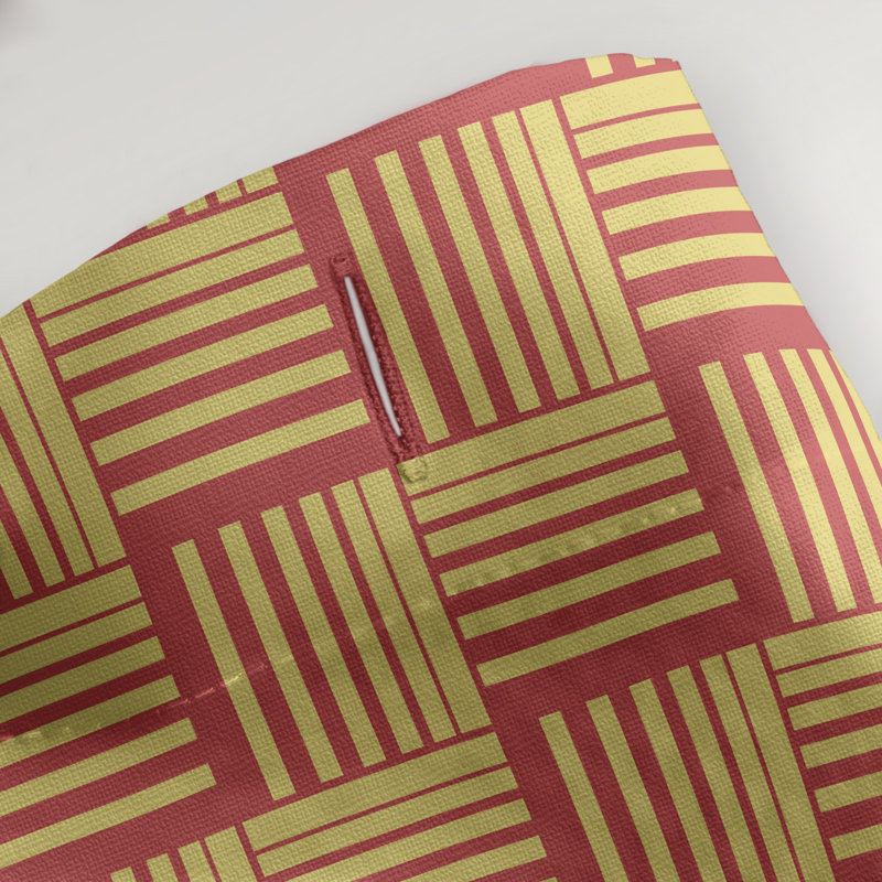 Rideau de douche simple basketweave rayures classic, Rouge / Jaune