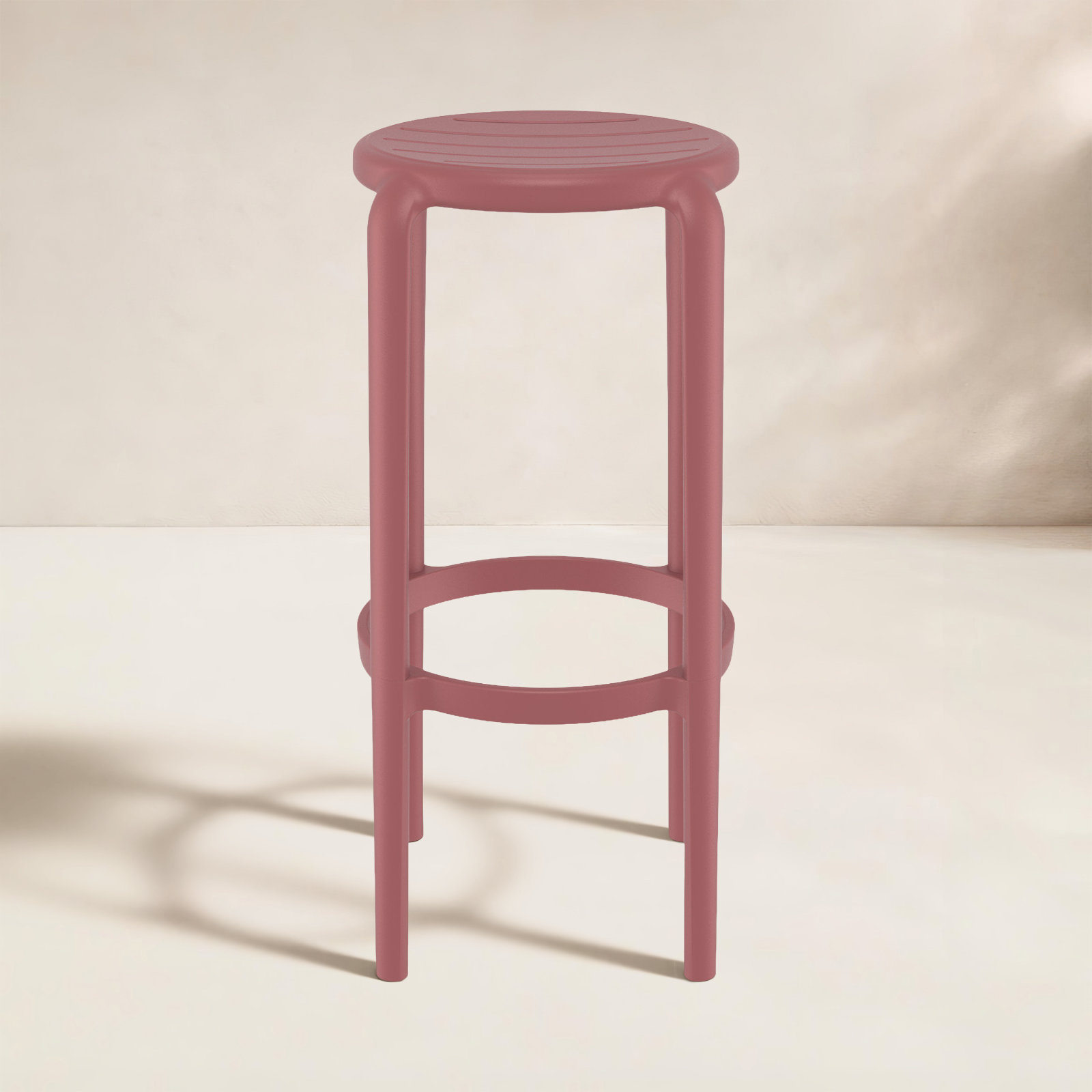 Awan Backless Outdoor Bar Stool, Marsala, 29.75"