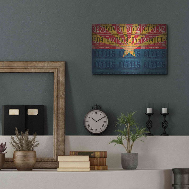 «Arizona State Flag Plaque d’impression» par Design Turnpike, H 12 po x l 16 po