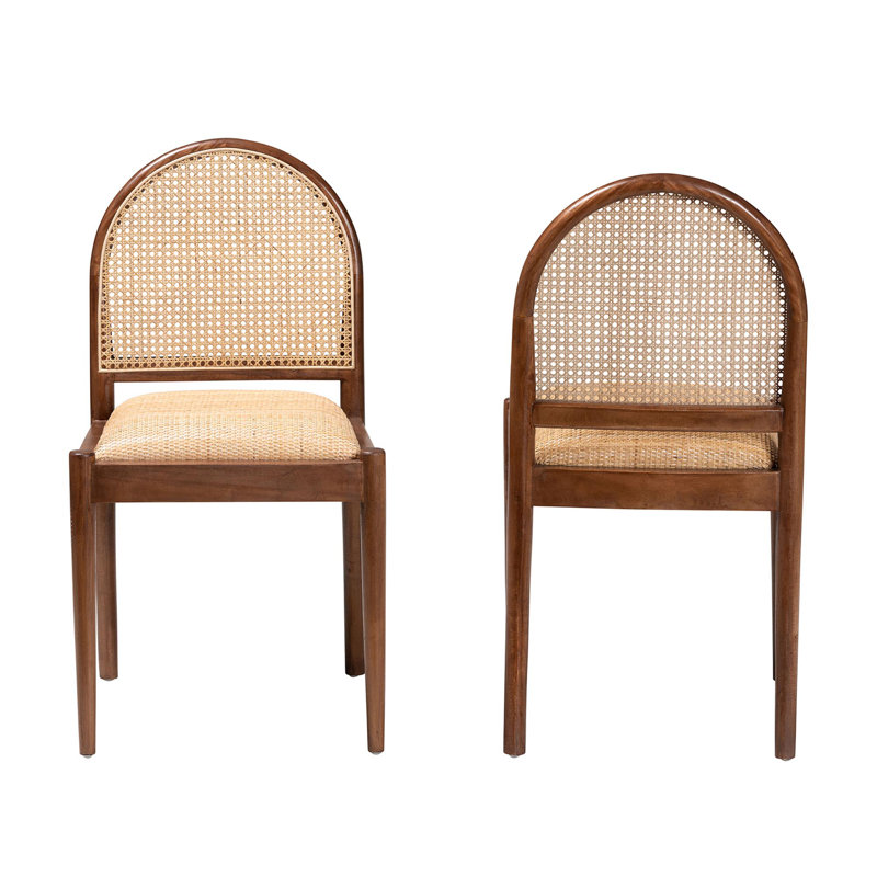 Maryland Natural Rattan and Acacia Wood Brown Side Chair