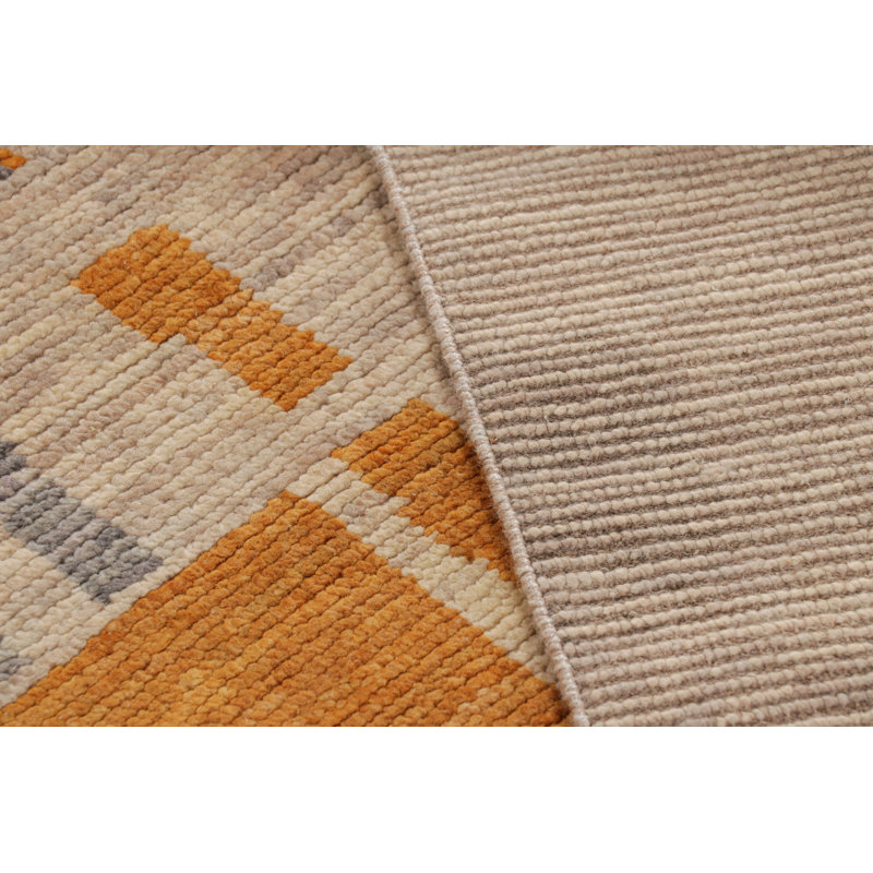 Moroccan Hand Knotted Wool Area Rug, Rectangle 5' x 7'