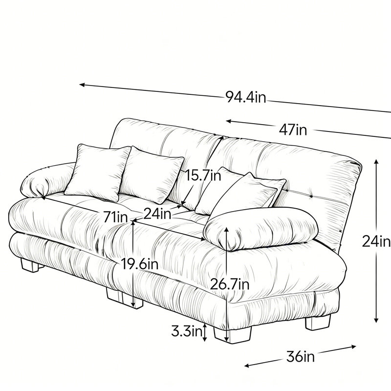 Canapé Cloud pour salon en tissu chenille avec coussins lombaires et coussins décoratifs, Blanc, 2