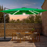 Jamestown 132'' Lighted Cantilever Umbrella with a Base