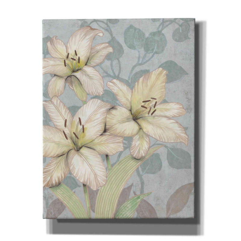 «Trois Fleurs I» par Tim O'toole, art mural sur toile, H 34 po x l 26 po x P 1,5 po